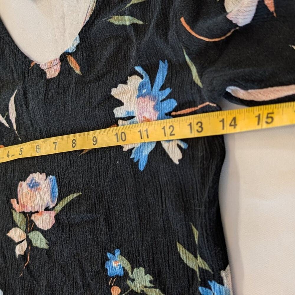 O'Neill Girls Black Floral Crinkle Dress Size M 10/12 Tie Back Boho Beach - Picture 7 of 8